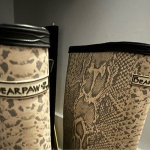 Bearpaw rain boots.